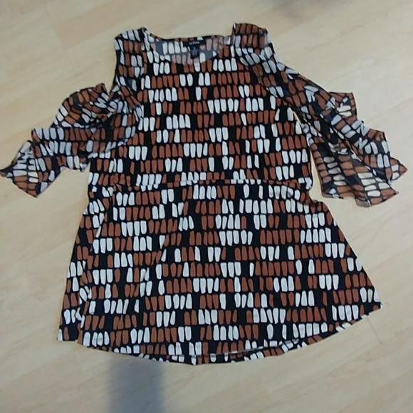 Alfani Cold Shoulder Printed Tunic - Picture 5 of 6